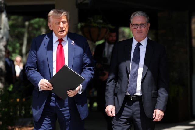 Donald Trump and Sir Keir Starmer at the G7 summit