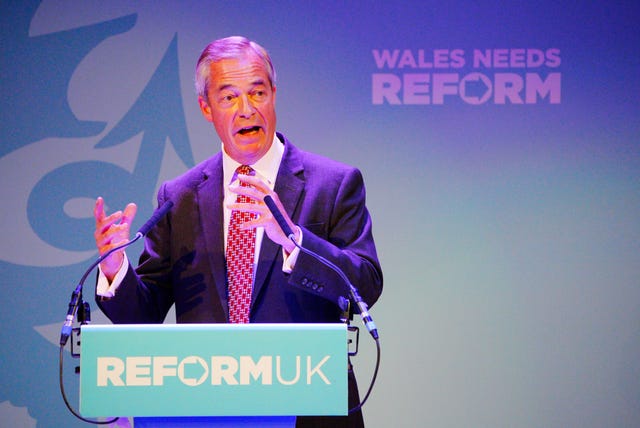 Nigel Farage during a press conference