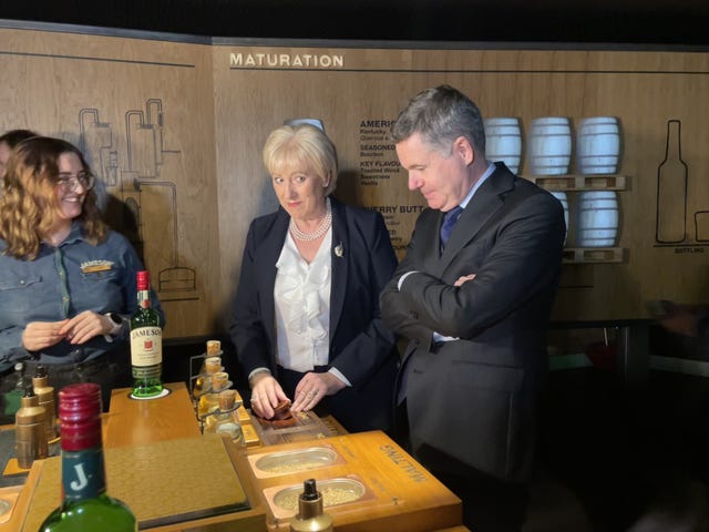 Irish presidential candidate Heather Humphreys during a tour of the Jameson Distillery in Dublin