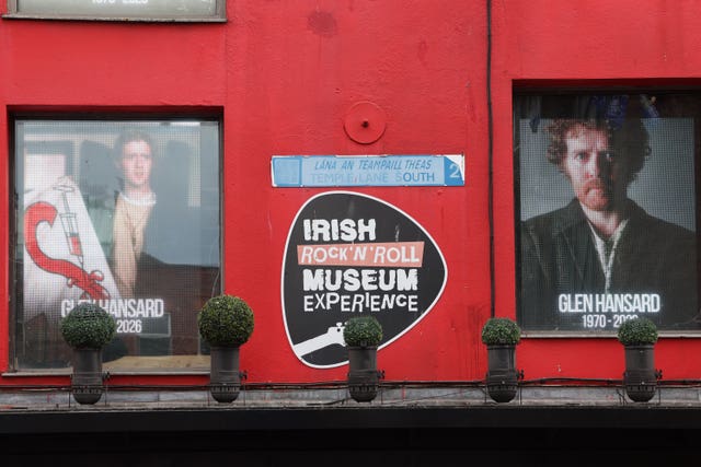 Tributes in Temple Bar, Dublin, to Glen Hansard