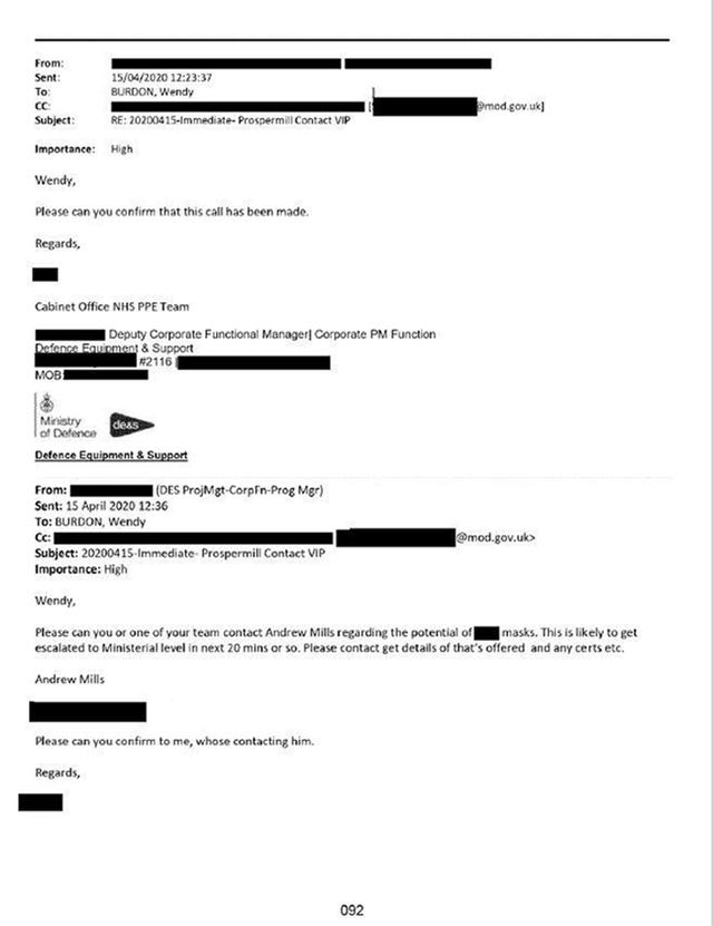 A screenshot of an email referred to in court