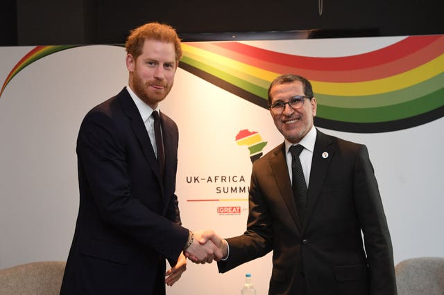 Harry meets Saad-Eddine El Othmani, prime minister of Morocco