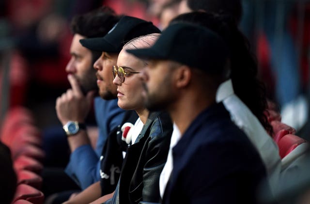 Pop star Anne-Marie watches on at Wembley