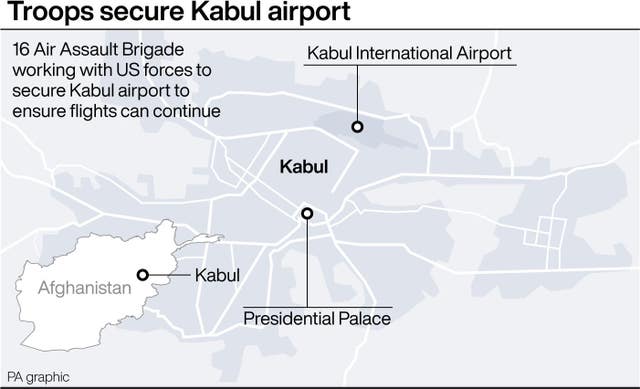 Graphic locates Kabul airport