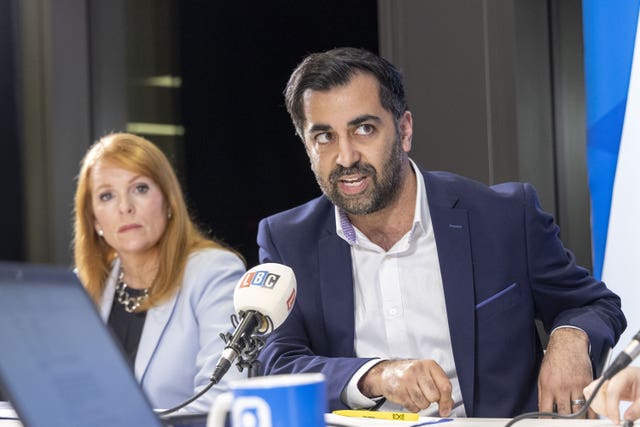 Ash Regan and Humza Yousaf during the LBC debate