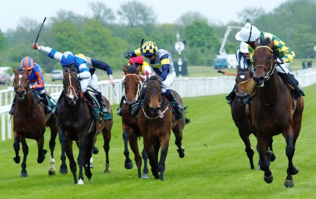 Rakti and Philip Robinson (right) winning the Lockinge Stakes