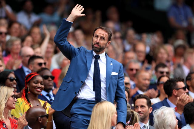 England manager Gareth Southgate was on centre Court