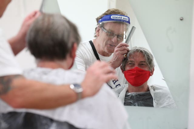 Scottish Labour leader Richard Leonard getting a haircut