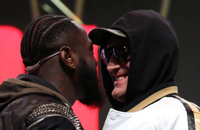 Fury, left, is set to defend his WBC heavyweight title against Wilder (Bradley Collyer/PA)