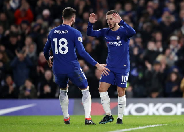 Olivier Giroud, left, and Eden Hazard are two of Chelsea's striking options