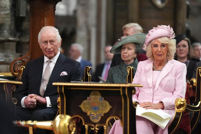 Charles and Camilla attending the annual Commonwealth Day Service of Celebration at Westminster Abbey in 2025