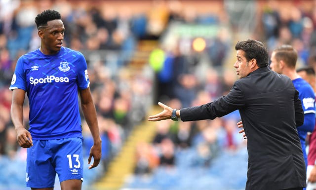 Burnley proved too strong for Marco Silva (right) and his Everton players as they slipped to a fourth consecutive defeat.