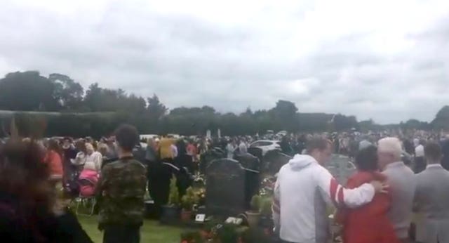 The scene in St Patrick’s Cemetery, Dowdallshill in Dundalk 