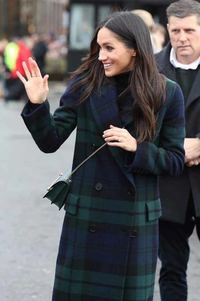 Meghan Markle during a walkabout on the esplanade at Edinburgh Castle (Andrew Milligan/PA)