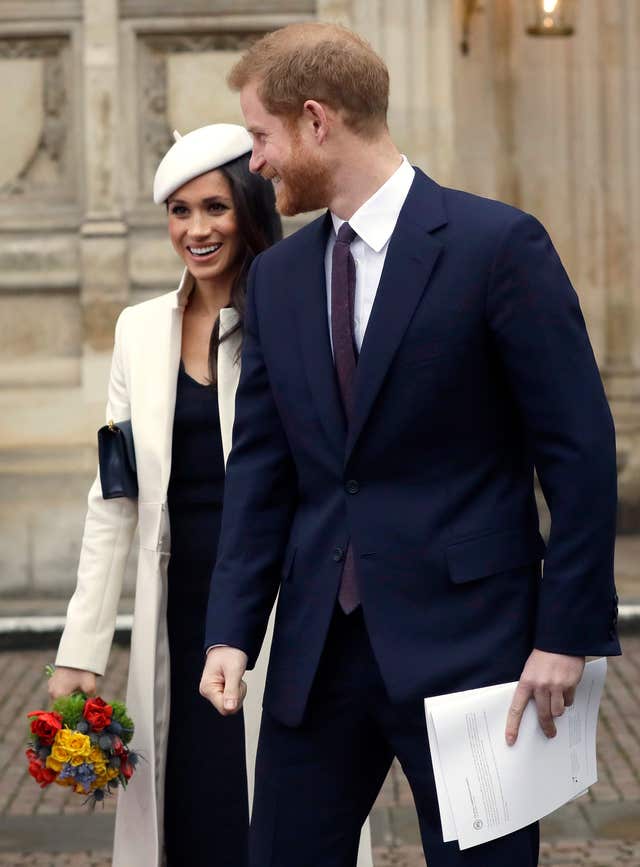 Prince Harry and Meghan Markle, who attended the Commonwealth Service, are to wed on May 19 (Kirsty Wigglesworth/PA)