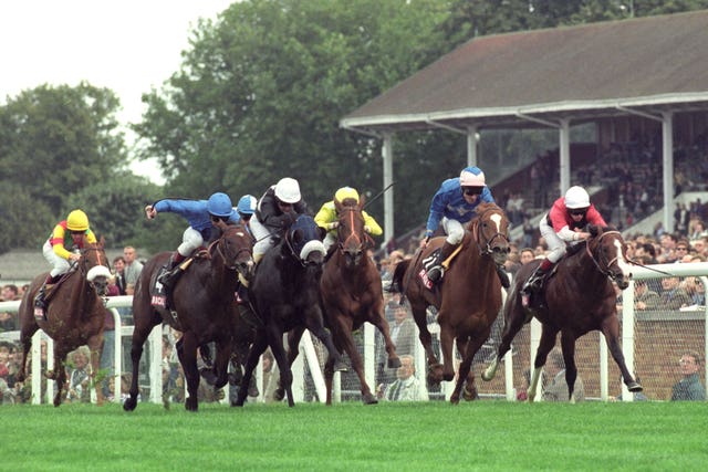 Diffident (left) and Frankie in full flight