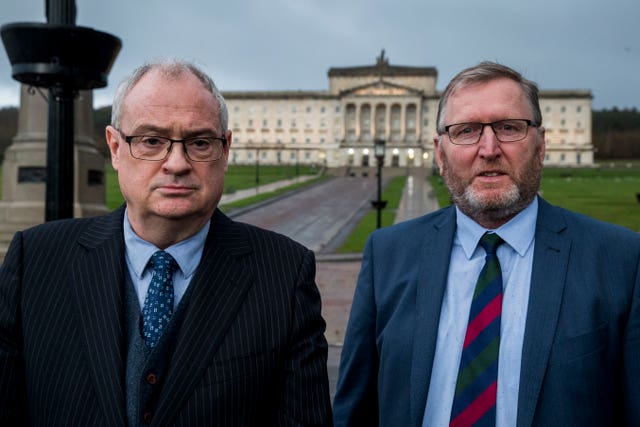 Steve Aiken with party colleague Doug Beattie.