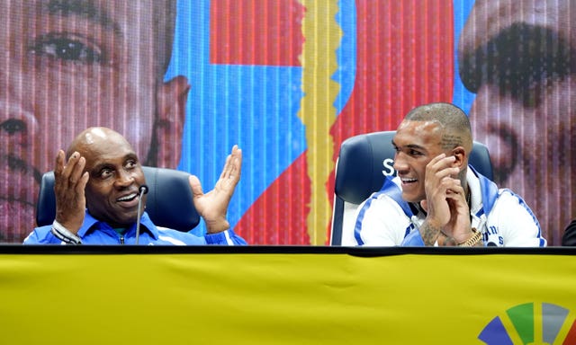 Nigel and Conor Benn at a press conference