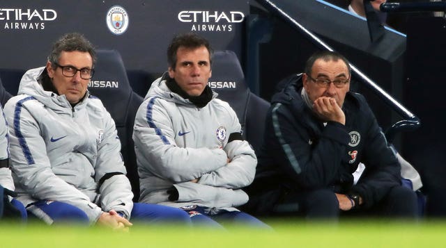 Gianfranco Zola (centre) hopes Chelsea can find their feet again