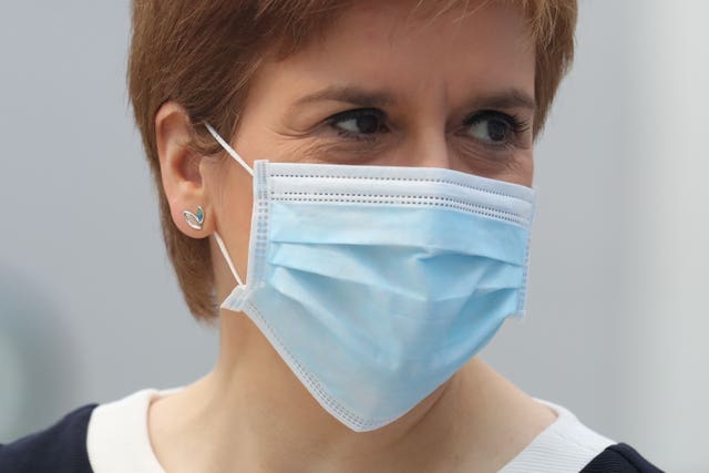 Nicola Sturgeon in a mask