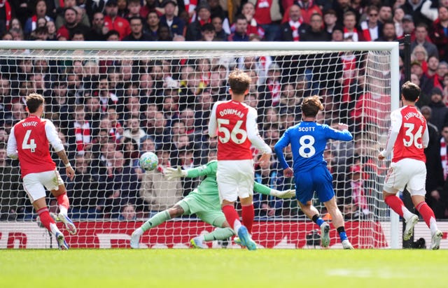 Alex Scott netted the winner at the Emirates Stadium