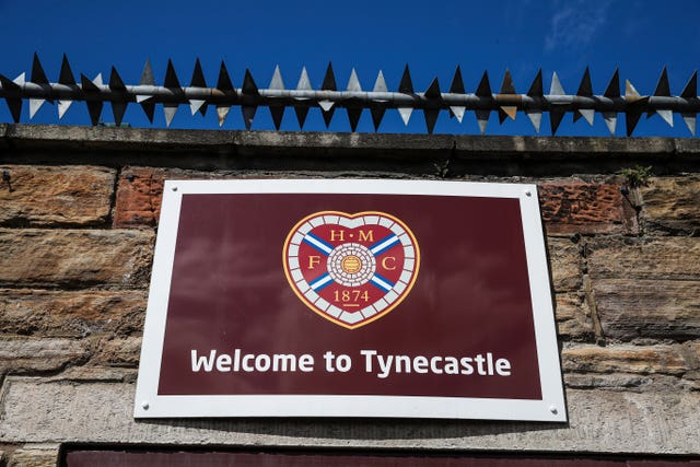Hearts were four points adrift when the league was halted