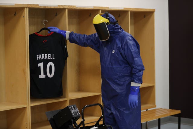 The players' changing room is one of the areas to have ultraviolet light cleaning treatment