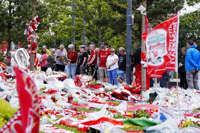 Fans line up to lay tributes to Diogo Jota at Anfield