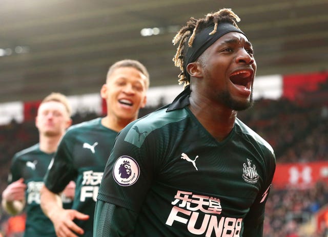 Newcastle's Allan Saint-Maximin (right) ended the club's wait for a Premier League goal after seven hours and 19 minutes with the winner at Southampton