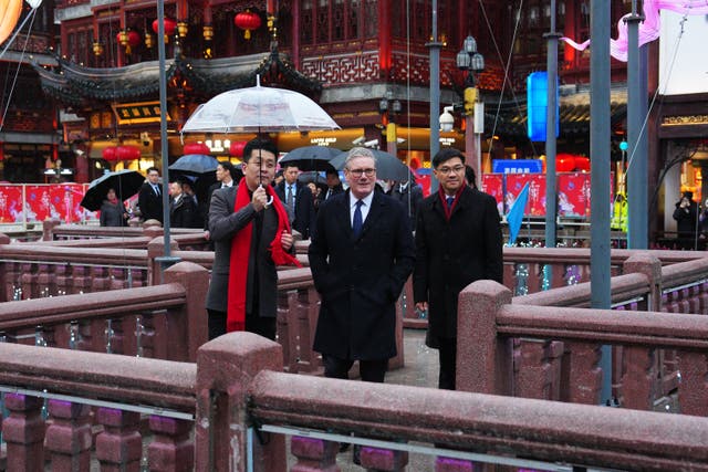 Prime Minister Sir Keir Starmer during a visit to Yuyuan Gardens in Shanghai, China