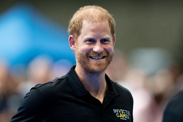 The Duke of Sussex smiles during a visit to the Invictus Games