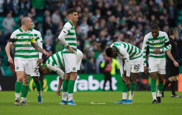 Celtic players look dejected