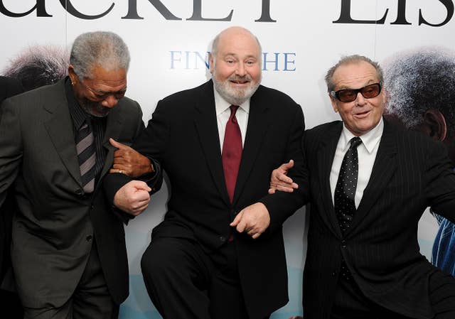 Jack Nicholson, director Rob Reiner and Morgan Freeman