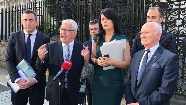 Francis McGuigan (second left) (Rebecca Black/PA)