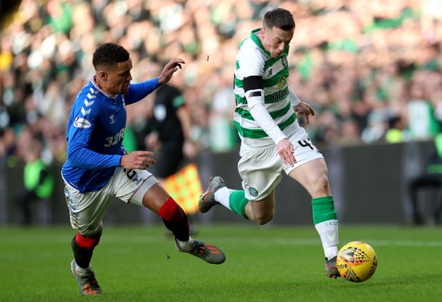Celtic sat 13 points clear of Rangers before the season was halted (Andrew Milligan/PA)