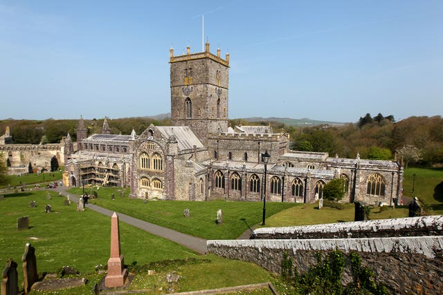 St Davids Cathedral in Pembrokeshire where the Fishguard Triathlon will take place (David Davies/PA)