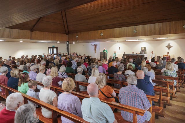 A church service in support of the family of Mr Brannigan and for Fr Murray was held in the town on Tuesday, lead by Bishop Alan McGuckian