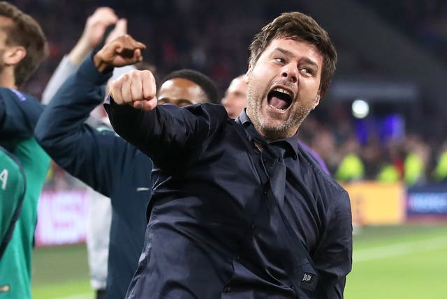 Pochettino celebrates after Spurs reached the 2019 Champions League final