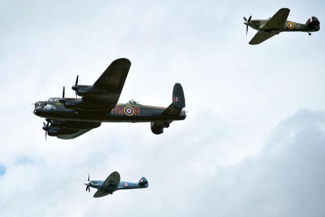 The Hawker Hurricane frequently flies alongside the Avro Lancaster and the Supermarine Spitfire as part of the RAF Battle of Britain Memorial Flight, which began in 1957.