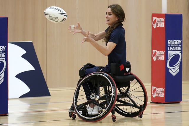 Princess of Wales playing wheelchair rugby