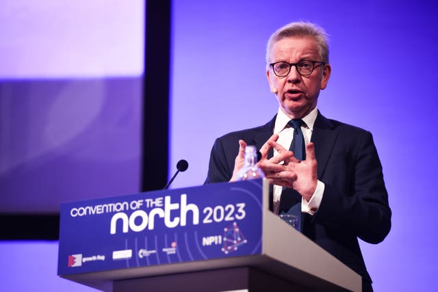 Michael Gove speaking at the Convention of the North