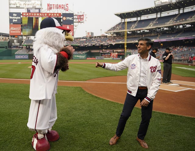 Rishi Sunak guest of honour at Major League Baseball game in Washington DC  