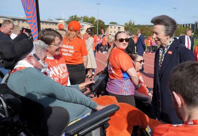 The Princess Royal spoke with MND Association patients