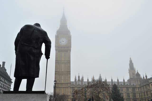 The statue of Winston Churchill in Parliament Square (Dominic Lipinski/PA)