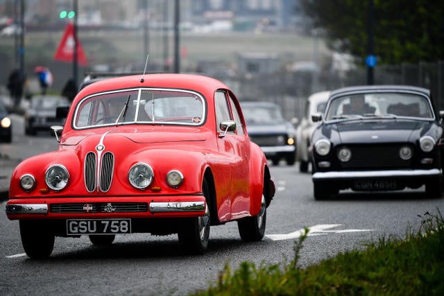 Classic cars hit the road from Aerospace Bristol to the Fleet Air Arm Museum in Yeovilton