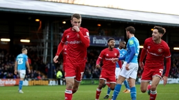 Walsall’s Andy Williams (left) celebrates