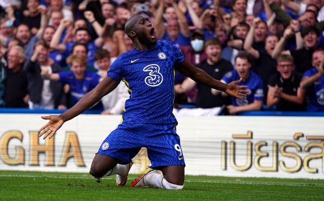 Chelsea’s Romelu Lukaku celebrates scoring