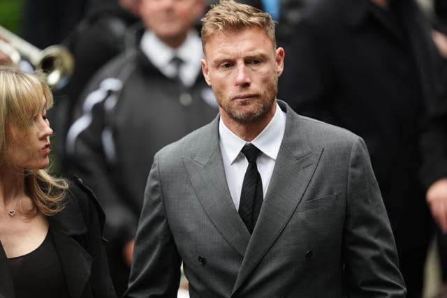 Andrew Flintoff arrives for Ricky Hatton funeral