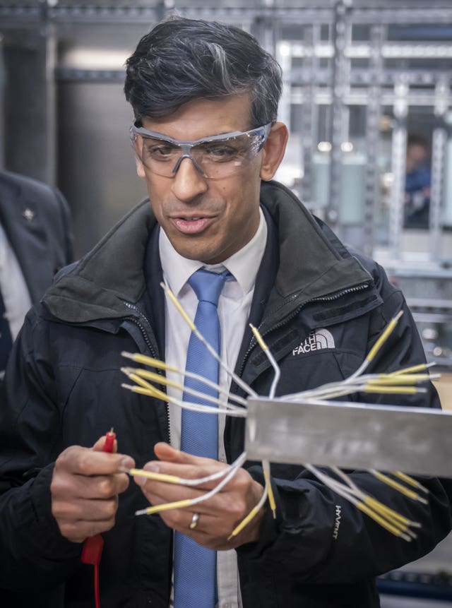 Prime Minister Rishi Sunak during a visit to BAE Systems, Submarines Academy for Skills and Knowledge, Barrow-in-Furness, Cumbria 