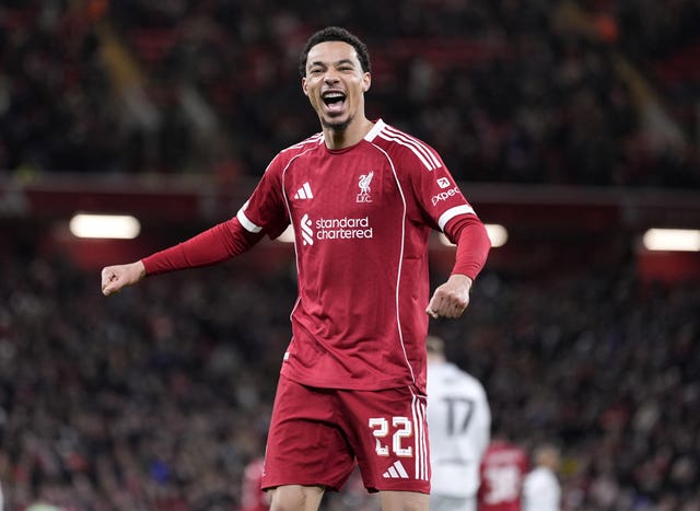 Liverpool forward Hugo Ekitike celebrates